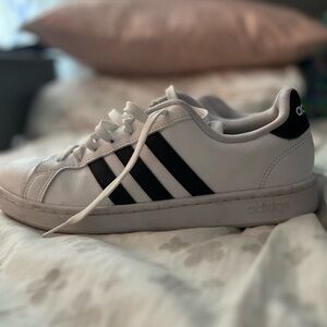 Adidas white and black sneakers